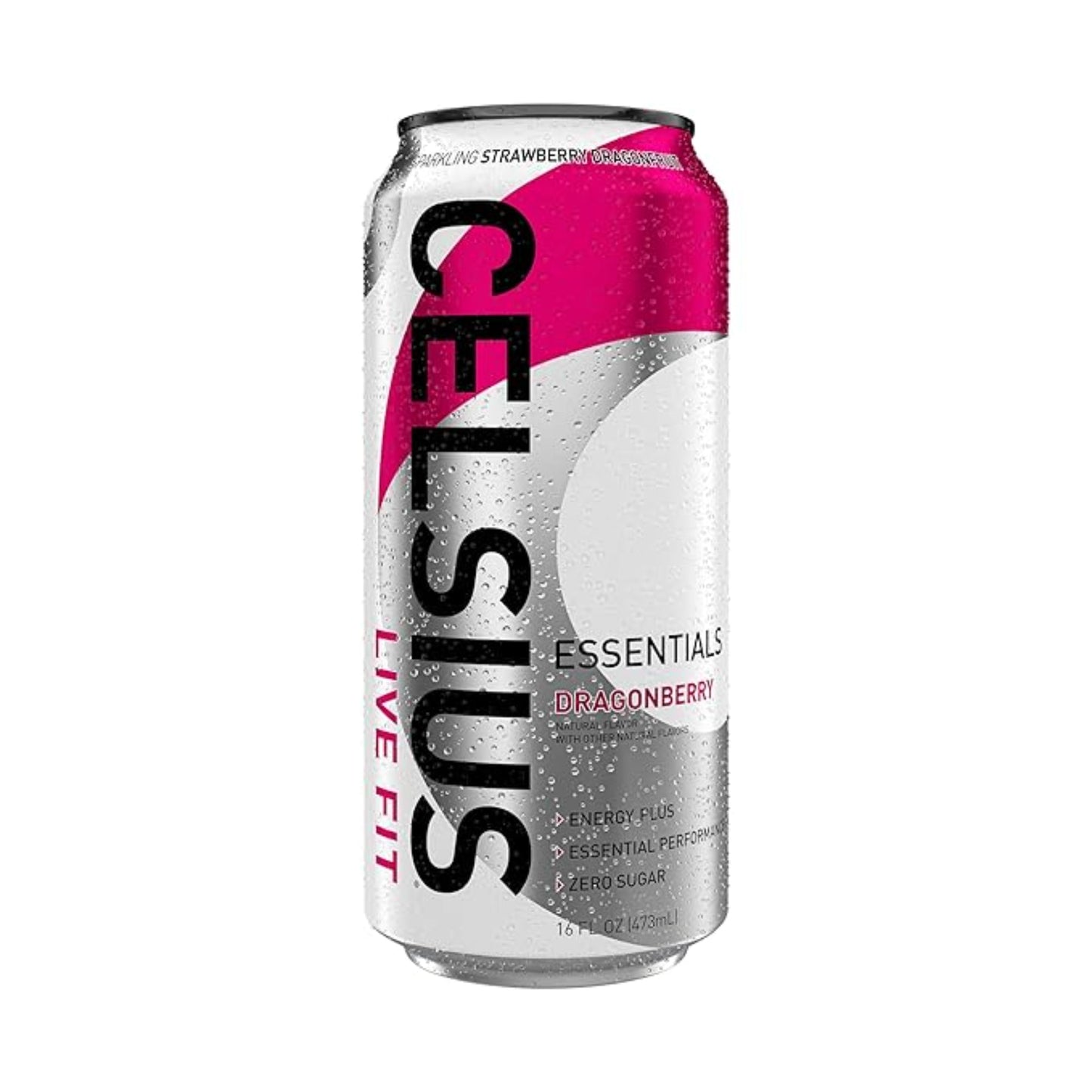 CELSIUS ESSENTIALS™ Sparkling Dragonberry, Sugar Free Performance Energy Drink, 16 Fl Oz (Pack of 12)
