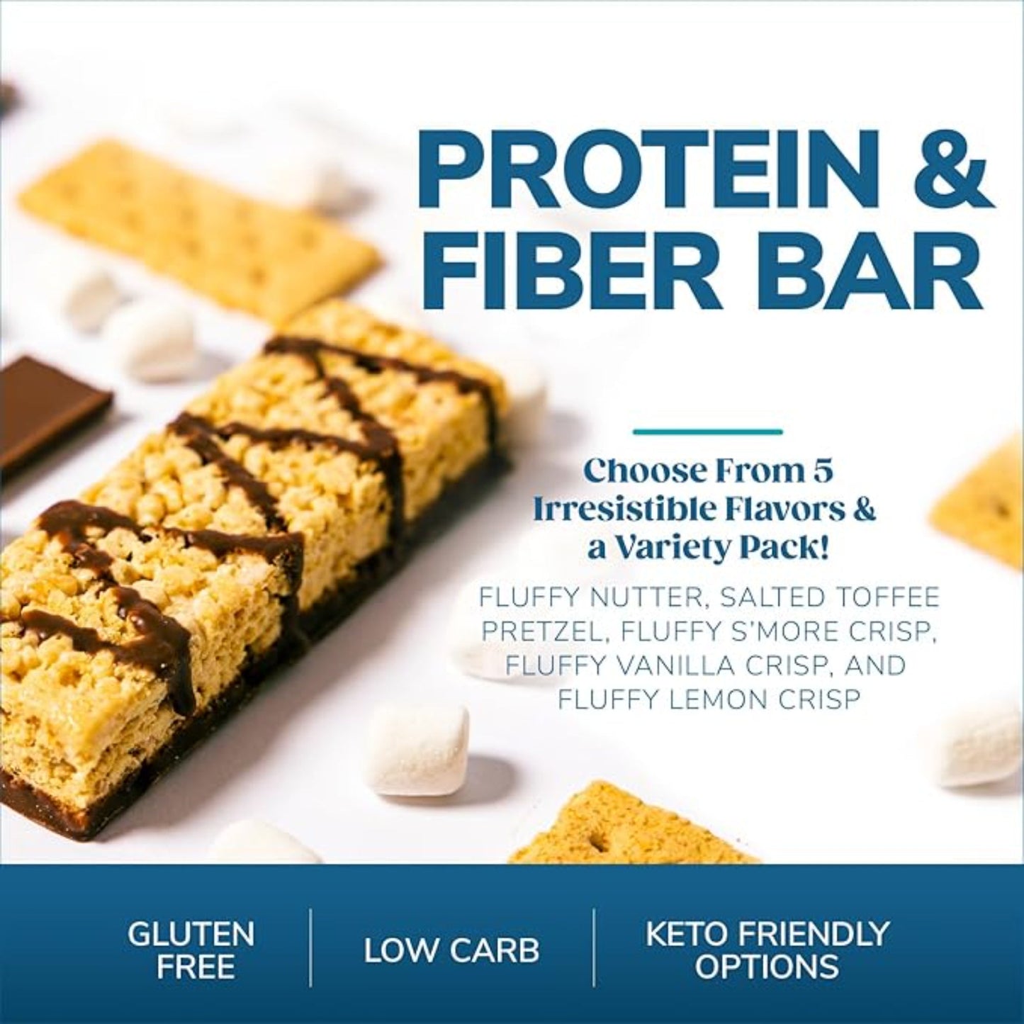 Wonderslim High Fiber Protein Bars, Salted Toffee Pretzel | 15g Protein, 7g Fiber | Low Sugar, Low Carb | Healthy Indulgence | Satisfying, Supports Energy & On-the-Go Convenience, 7 Pack