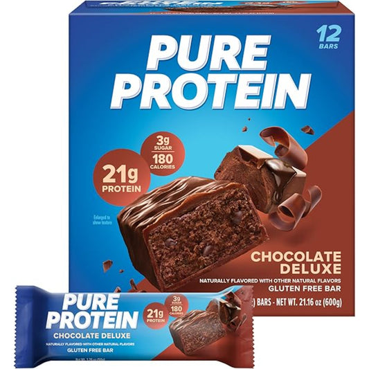 Pure Protein Bars, High Protein Chocolate Deluxe, 12 Count