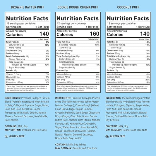 Built Bar Puff Protein Bars Variety Pack 12 Pack