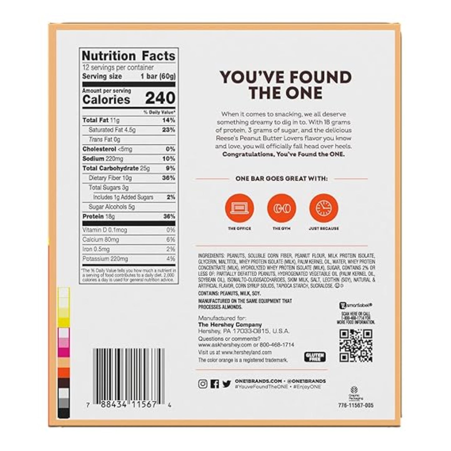 ONE Protein Bars, Reese's Peanut (12 Count)