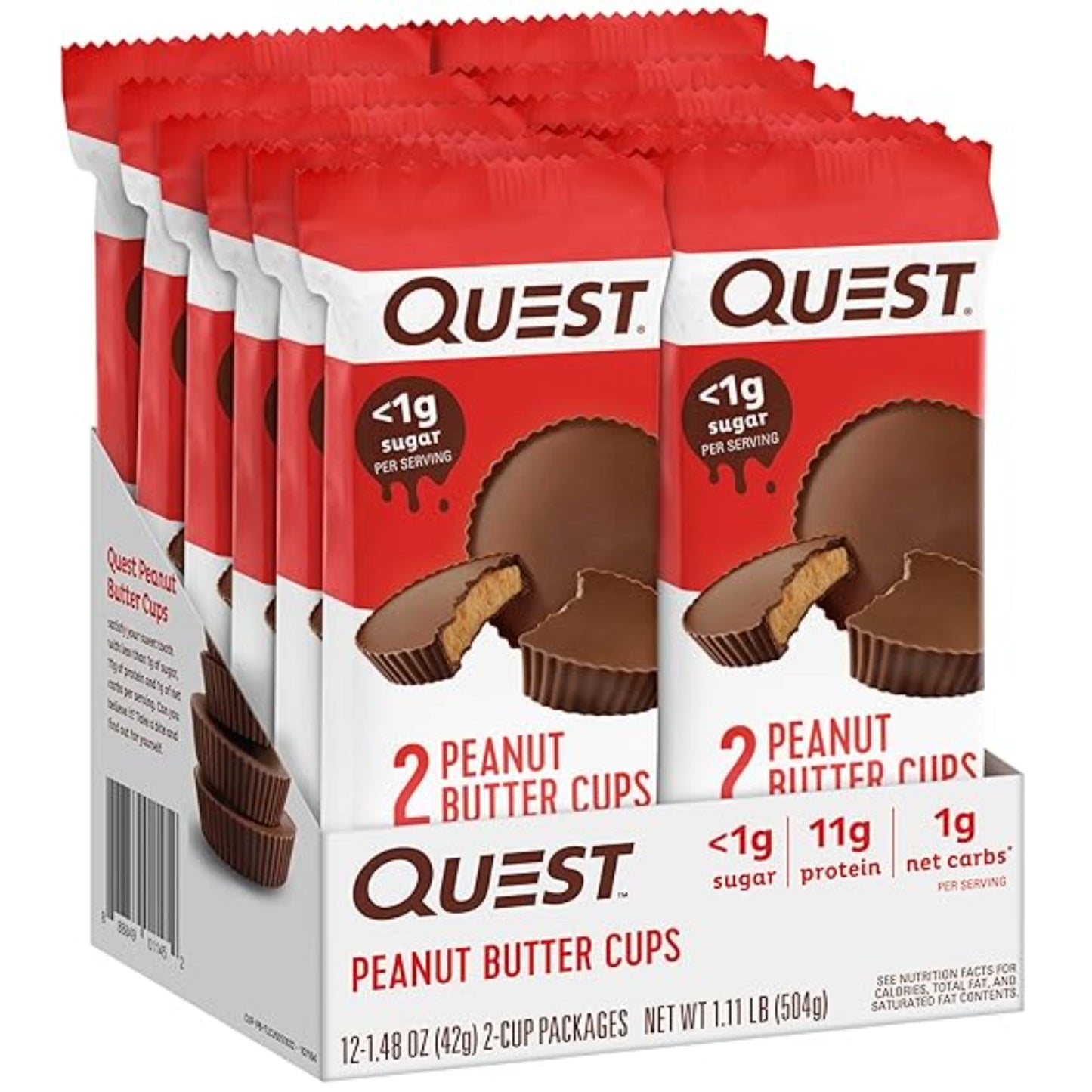 Quest Nutrition Peanut Butter Cups, 11g Protein, 1g Sugar, Low Carb, Gluten Free, Keto Friendly, 12 Count