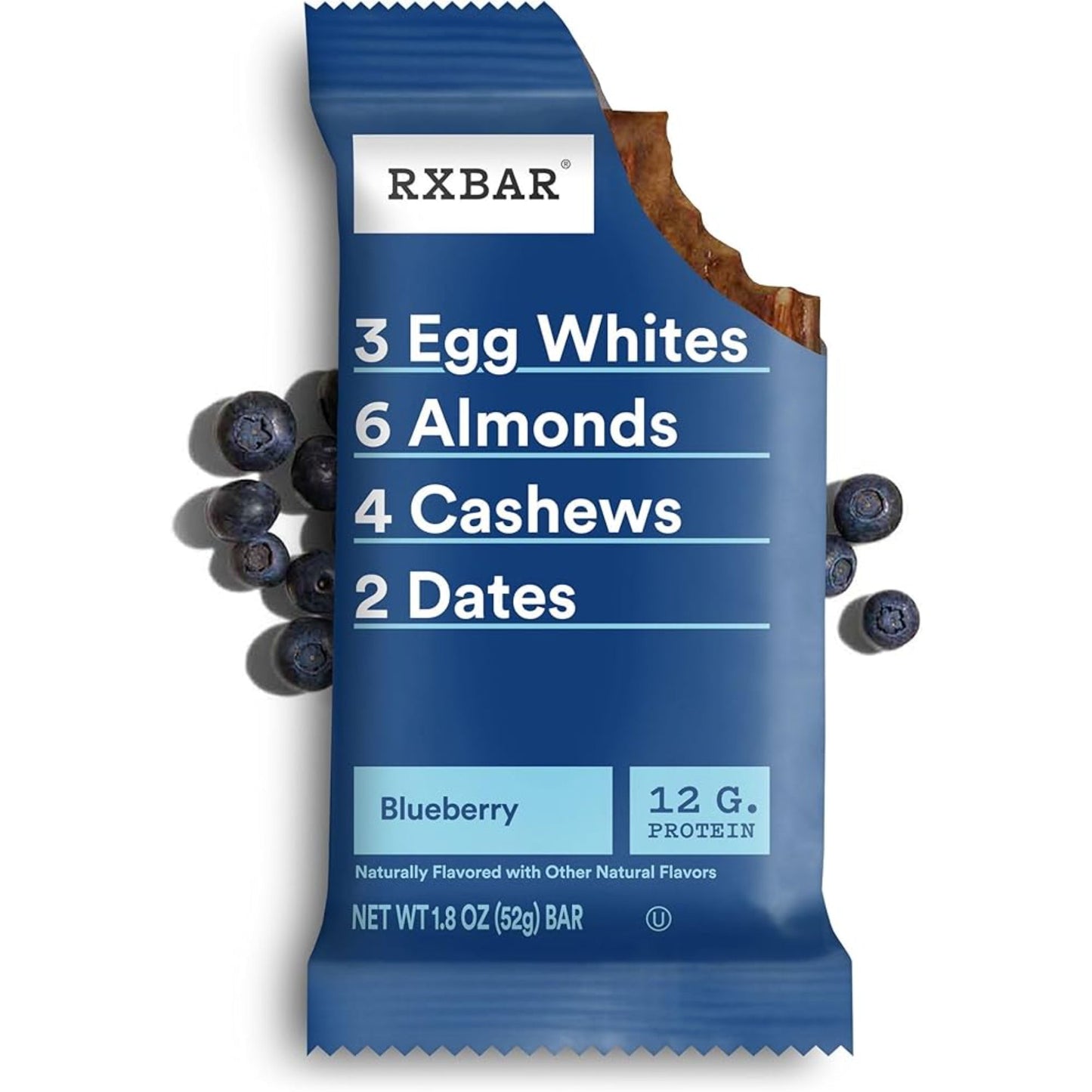 RXBAR Protein Bars, Protein Snack, Snack Bars, Blueberry, 22Oz Box (12 Bars)