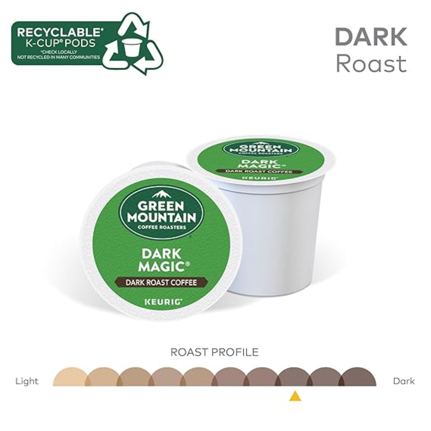 Green Mountain Coffee Roasters Dark Magic Keurig Single-Serve K-Cup Pods, Dark Roast Coffee, 72 Count